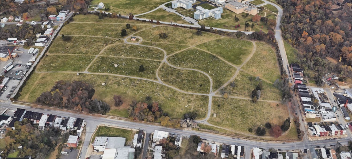 Aerial view of Mt. Olivet Cemetery Aerial view of Mt. Olivet Cemetery